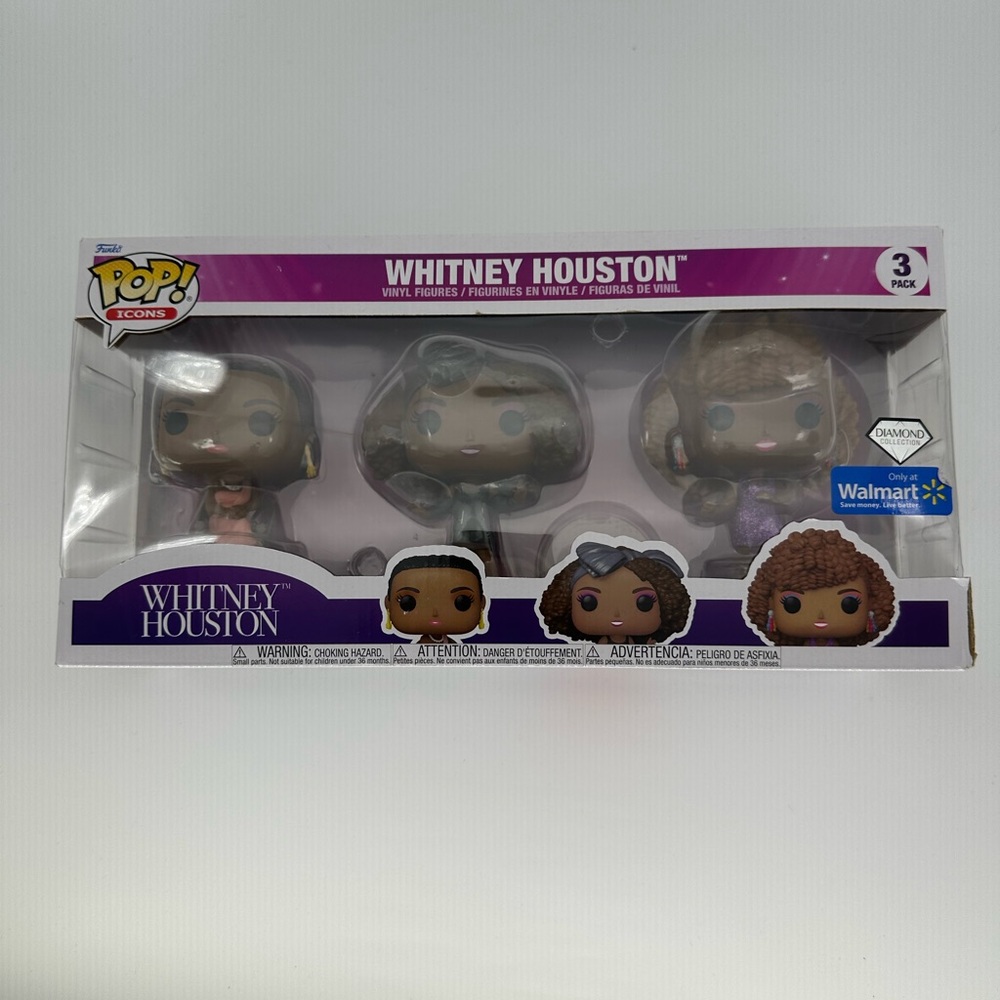 Funko Pop Icons: Whitney Houston 3 Pack (Walmart Exclusive) Diamond Collection